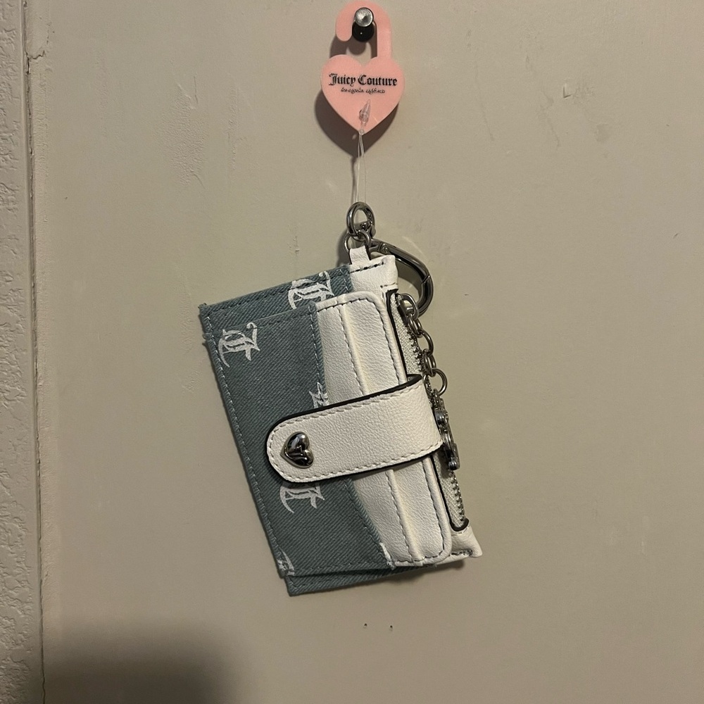 Juicy Couture Blue and White Card Holder